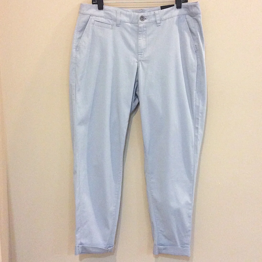 Lane Bryant Low-Rise Boyfriend Roll Cuff Gray Chino Pants size 14 NWT